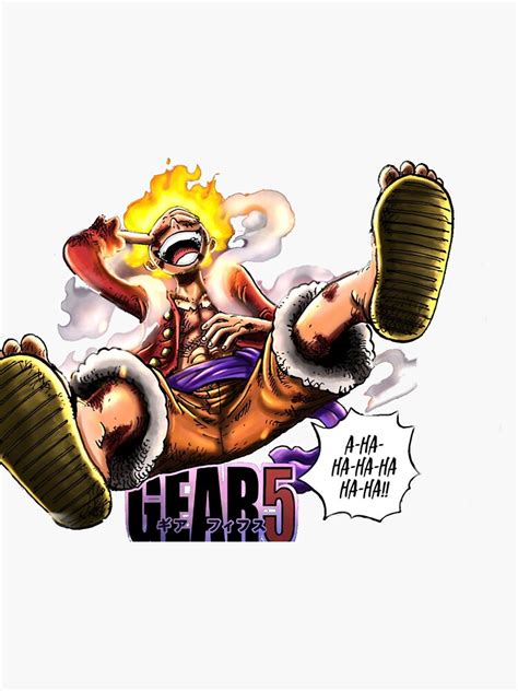 Luffy Gear 5 Sticker By Mrtrooper57 Redbubble