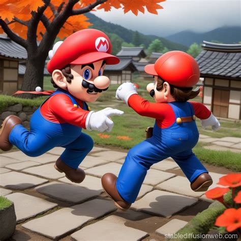 Mario vs Gojo in Hidden Leaf Village | Stable Diffusion Online