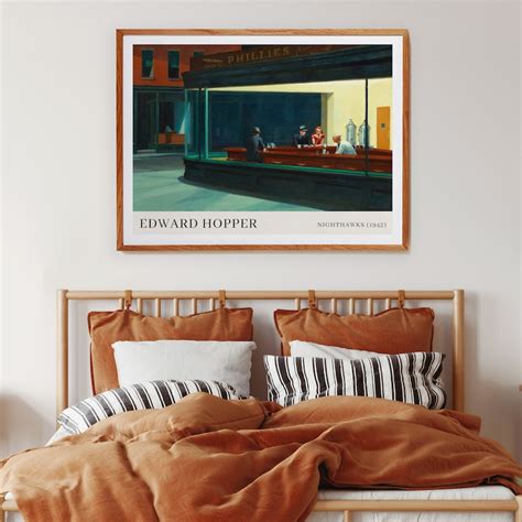 Edward Hopper Nighthawks Poster Exhibition Print Retro Diner Art