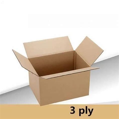 Brown Rectangular Single Wall 3 Ply Corrugated Box Weight Holding