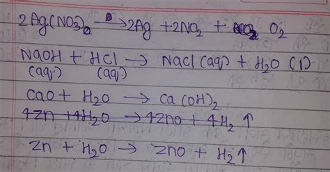 B Write Balanced Chemical Equations For Each Of The Following 1