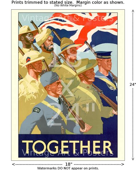 British World War II Propaganda Poster Together Vintage | Etsy