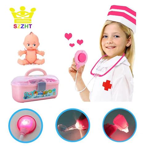 22 Pcs Plastic Nurse Doctor Toys Pretend Play Medical Tool Box Kit