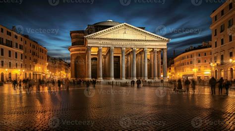 Night view of Pantheon. Generative AI 32978077 Stock Photo at Vecteezy