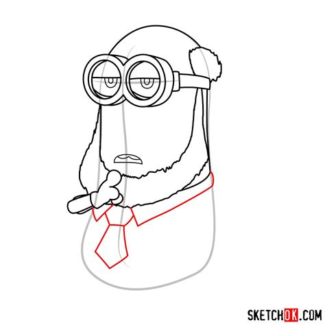 How to draw minion Kevin with beard - SketchOk - step-by-step drawing ...