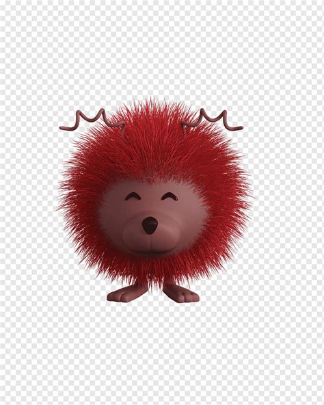 Hedgehog Fluffy Red Funny Figure Cute Fun Gaudy Hair Sweet