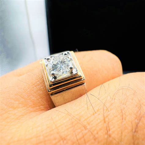 Solitaire Men's Diamond Ring /men's Diamond Ring / Natural Diamond Men ...