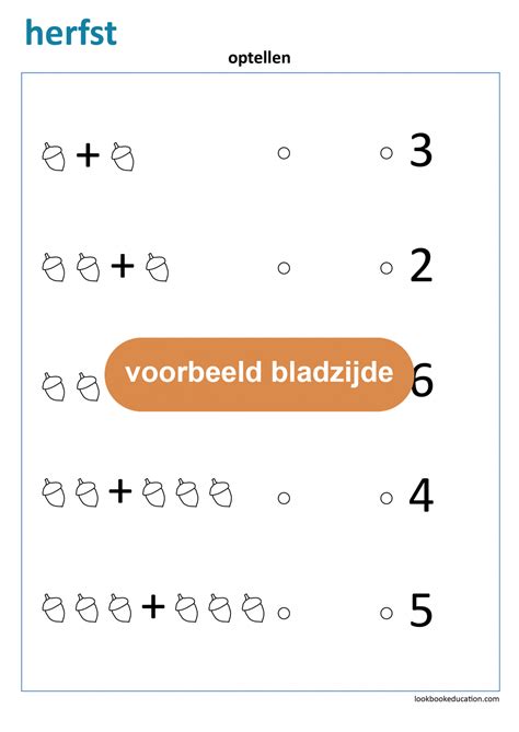 Werkblad Herfst Optellen Plaatjes Nl