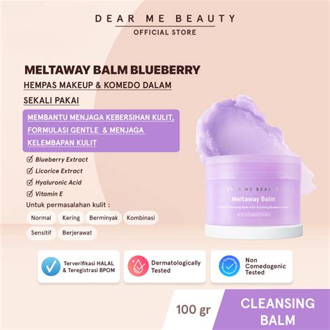 Jual Dear Me Beauty Cleansing Balm Meltaway Balm Blueberry