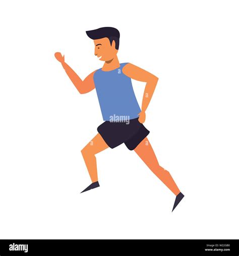 Fitness Man Running Isolated Cartoon Stock Vector Image Art Alamy