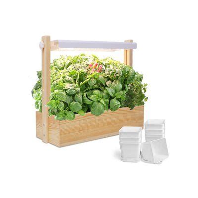 The GrowLED wooden height adjustbale smart indoor herb garden is made ...