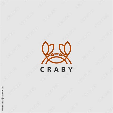 icon logo with animal concept, icon logo with line art crab Stock Vector | Adobe Stock