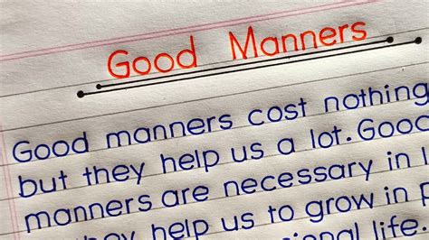 Good Manners Paragraph In English Good Manners Essay Writing Essay On Good Manners