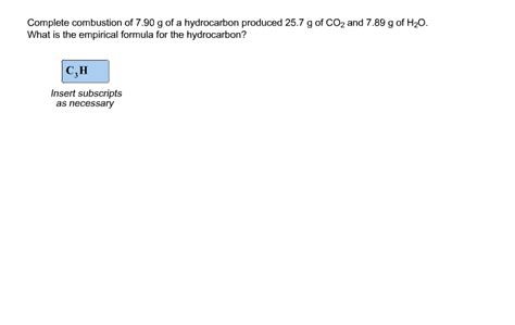 Solved Complete Combustion Of G Of A Hydrocarbon Pro Chegg