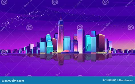 Abstract Neon City Stock Vector Illustration Of Banner 136223543