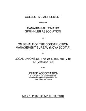 Fillable Online Collective Agreement Canadian Automatic Sprinkler