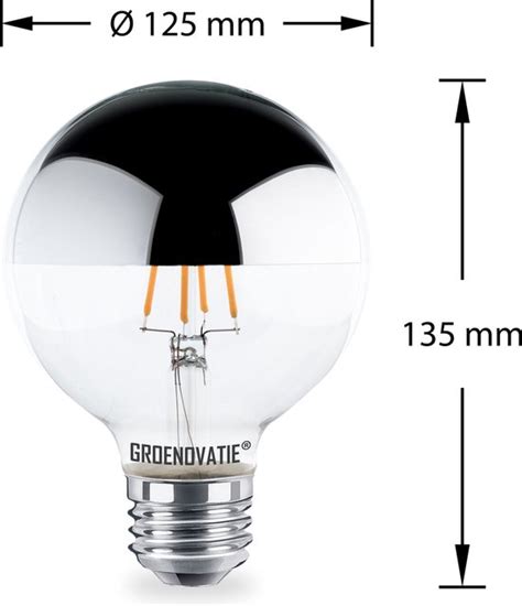 Groenovatie E27 Led Filament Globelamp G125 Kopspiegel 4w Extra