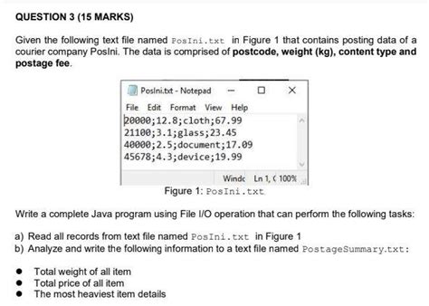 Solved Question Marks Given The Following Text File Chegg