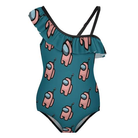 Am-ong Us Girls Swimsuit One Piece Swimsuits Ruffle Bathing Suit Kids