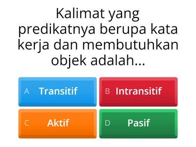 Bahasa Indonesia Kalimat Transitif Dan Kalimat Intransitif Kelas 4 Sd