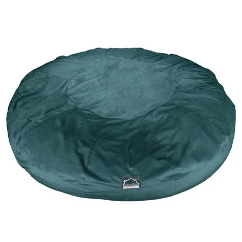 Lounge Pug Massive Size Titanic Xxxxxl Memory Foam Giant Bean Bag Sofa Velvet Teal Blue Cloudsac