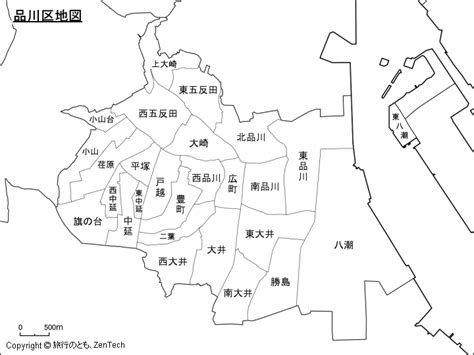 東京都：品川区地図 旅行のとも、zentech