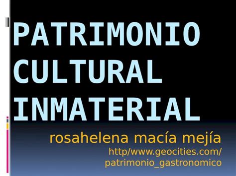 PPTX Patrimonio Cultural Inmaterial Ficha De Registro De