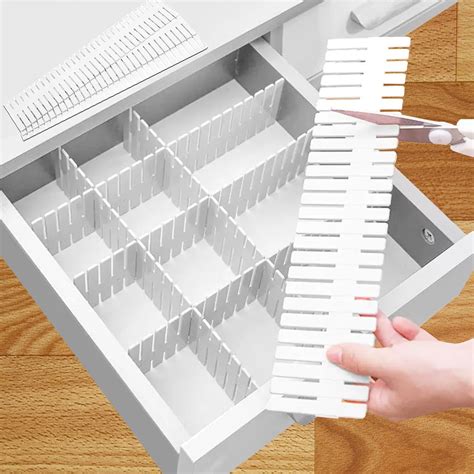 Pcs Drawer Dividers Adjustable Drawer Organizer White Drawer