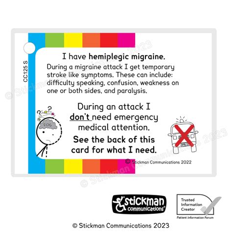 Hemiplegic Migraine Card Striped Laminated Stickman Communications