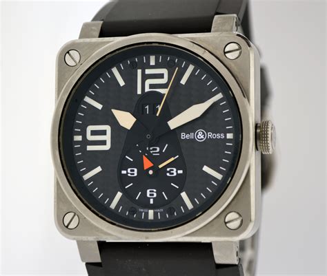 Bell Ross Aviation GMT 42mm Titanium Carbon Dial Date Automatic Watch