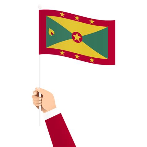 Hand Holding Grenada National Flag Isolated Transparent Simple