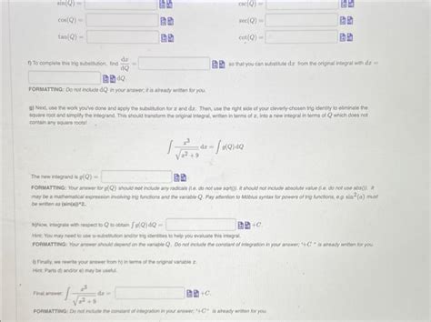 Solved X X Dx A First Select One Of The Following Trig Chegg