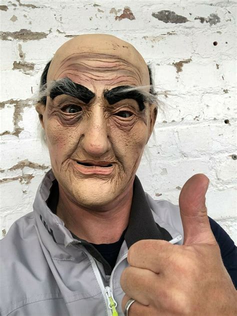 Old Man Bald Head Mask Latex Bad Grandpa Grandad Fancy Dress Stag Party