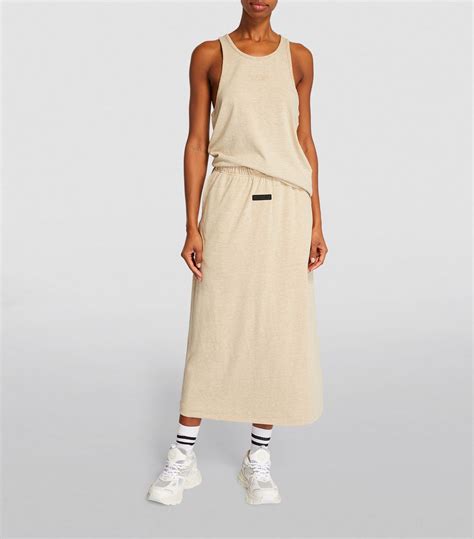 Womens Fear Of God Beige Cotton Blend Midi Skirt Harrods Uk