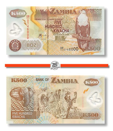 Zambia 500 Kwacha 2003 Unc Polymer