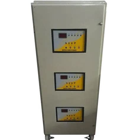 10 Kva Three Phase Air Cooled Servo Stabilizers Efficiency 98 At Best