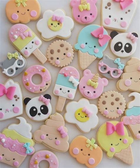 Kawaii Cookies Sugar Cookie Designs Sugar Cookies Decorated Kawaii