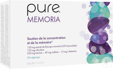 Pure Memoria Concentration Et M Moire Bacopa Capsules Newpharma