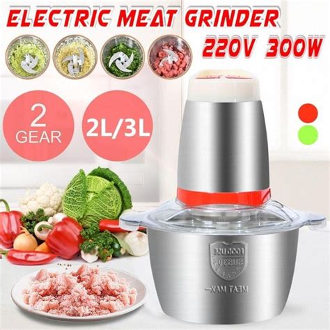 Gear W Stainless Steel L Capacity Electric Chopper Meat Grinder