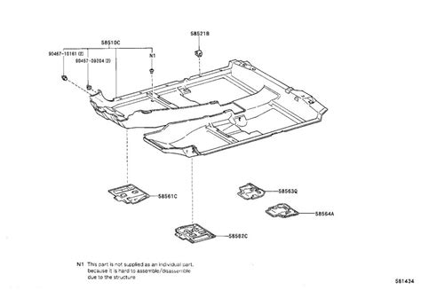 1993 Lexus Clip For Back Door Side Garnish For Front Body Pillar