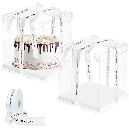 Boîte à gâteau transparente Boîte cadeaux en plastique avec couvercles