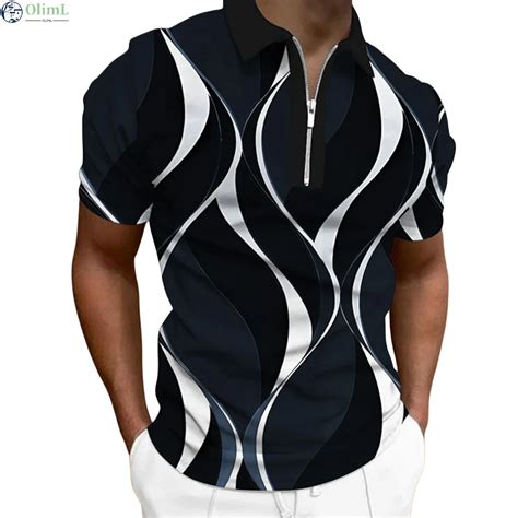 Zip Masculino Polo Lapela Polo Camisas De Golfe Impress Es Gr Ficas