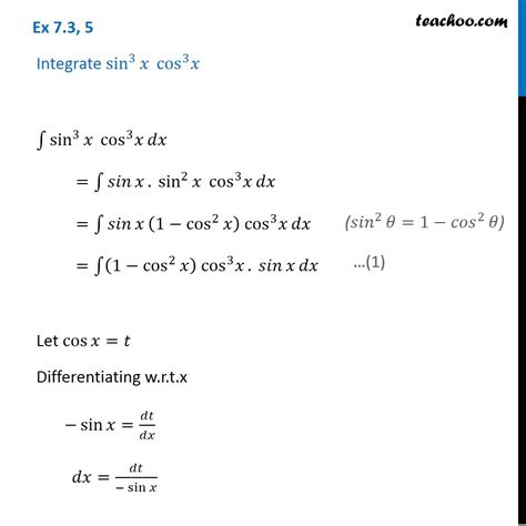 Ex 73 5 Integrate Sin3 X Cos3 X Chapter 7 Class 12