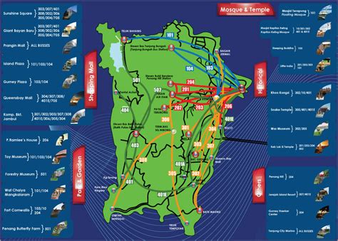 Penang Free Shuttle Bus Route Map