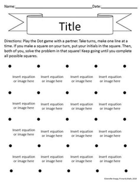 Dot game. This figure depicts a Dot Game template that can be prefilled ...