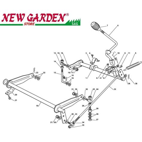 Exploded View Of Lifting The Cutting Deck Of The EL63 XE70 CASTELGA