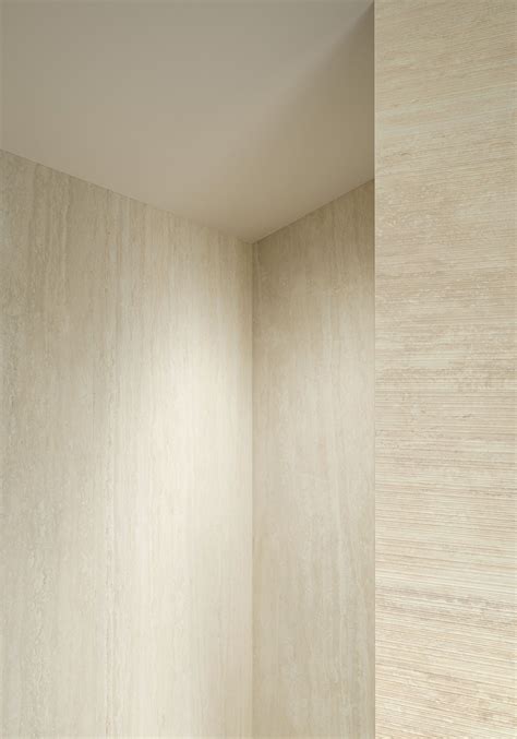 I Travertini Bianco Vein Cut Flooring By Italgraniti