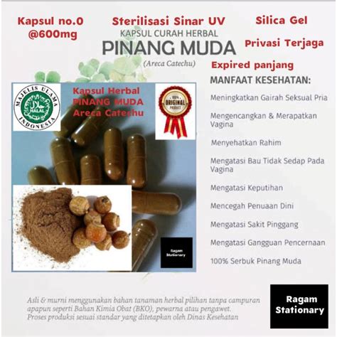 Jual Kapsul Bubuk Pinang Muda Jambe Herbal Jamu Obat Curah 100 Butir