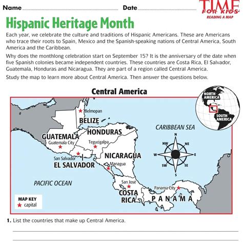 Printables For Hispanic Heritage Month | Time For Kids | Ideas ...