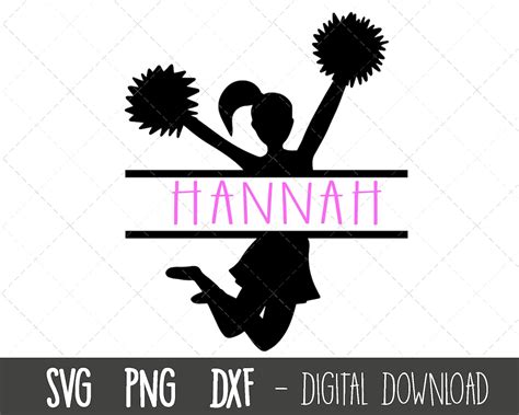 Cheerleader Svg Cheerleader Split Name Frame Svg Cheer Svg